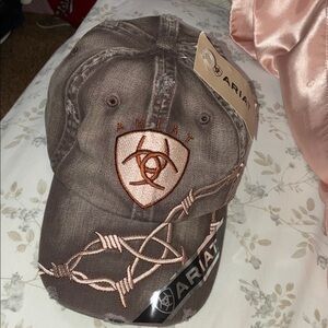 Ariat Brown Cap with Barbed Wire Design